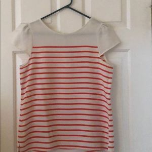 Loft orange and white striped blouse